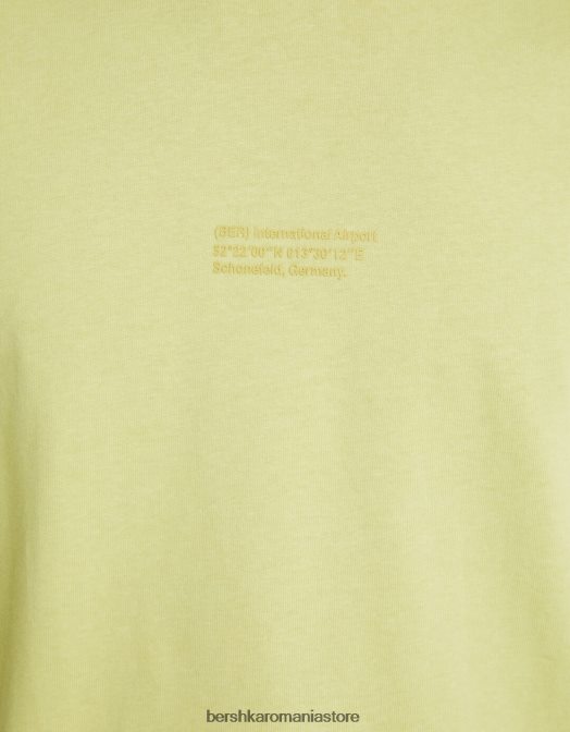 Bershka bărbați tricou oversize imprimat cu maneca scurta lămâie verde Z86D2685 îmbrăcăminte