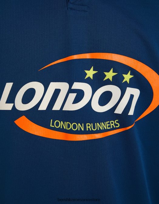 Bershka bărbați tricou polo de fotbal retro sport cu mânecă scurtă marina Z86D2787 îmbrăcăminte