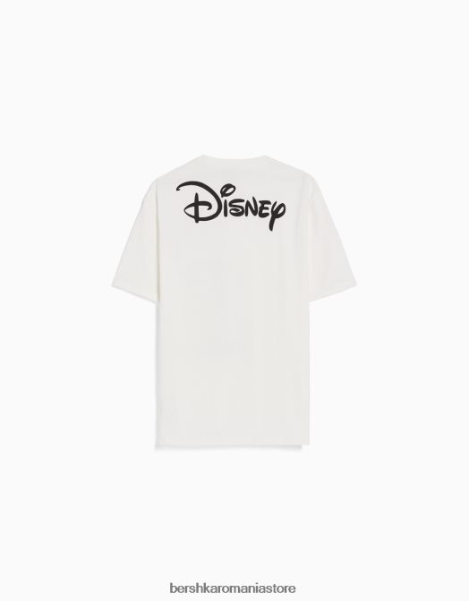 Bershka bărbați tricou relaxat cu imprimeu disney alb Z86D2694 îmbrăcăminte