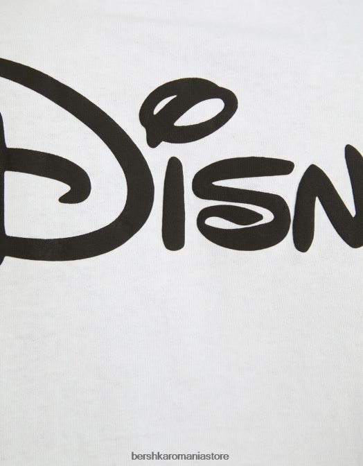 Bershka bărbați tricou relaxat cu imprimeu disney alb Z86D2694 îmbrăcăminte
