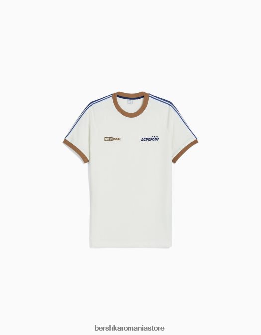 Bershka bărbați tricou retro sport cu mâneci raglan scurte aproape alb Z86D2786 îmbrăcăminte