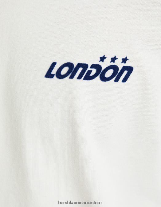 Bershka bărbați tricou retro sport cu mâneci raglan scurte aproape alb Z86D2786 îmbrăcăminte