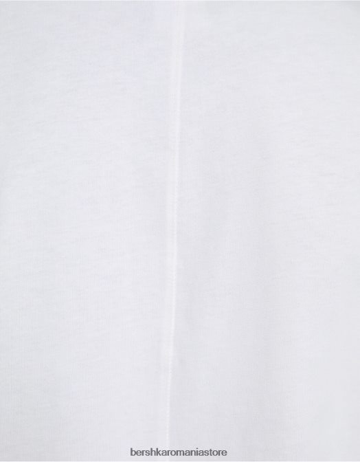 Bershka bărbați tricou supradimensionat cu maneca scurta alb Z86D2660 îmbrăcăminte