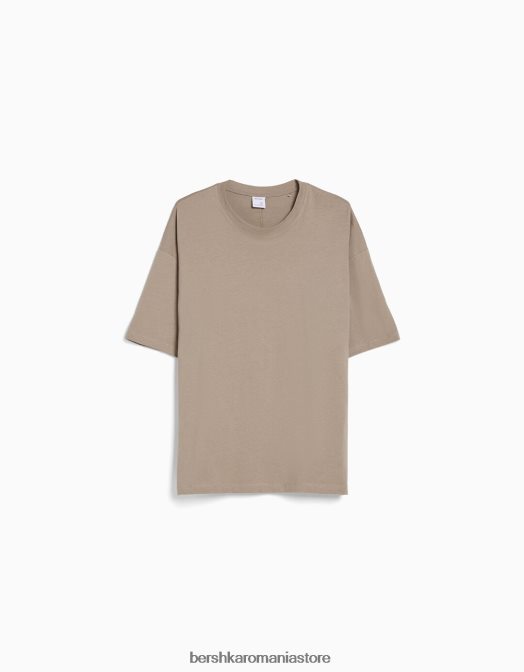 Bershka bărbați tricou supradimensionat cu maneca scurta gri Z86D2663 îmbrăcăminte