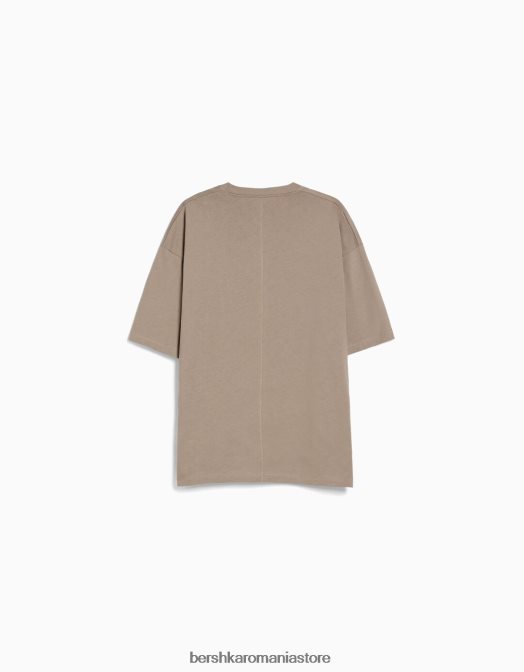 Bershka bărbați tricou supradimensionat cu maneca scurta gri Z86D2663 îmbrăcăminte