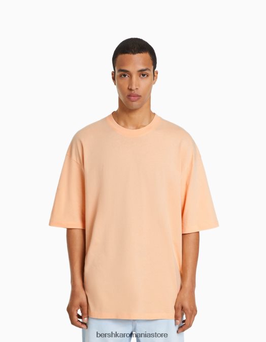 Bershka bărbați tricou supradimensionat cu maneca scurta portocale Z86D2662 îmbrăcăminte