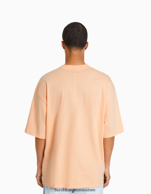Bershka bărbați tricou supradimensionat cu maneca scurta portocale Z86D2662 îmbrăcăminte