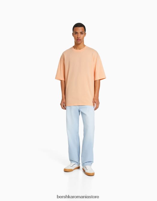 Bershka bărbați tricou supradimensionat cu maneca scurta portocale Z86D2662 îmbrăcăminte