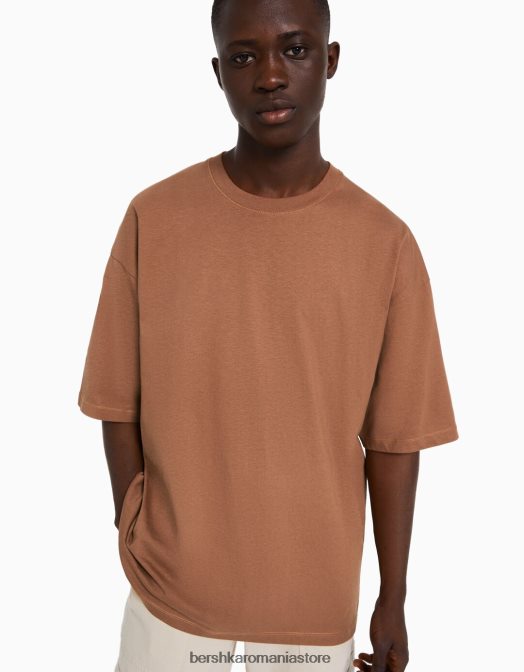 Bershka bărbați tricou supradimensionat cu maneca scurta portocaliu închis Z86D2664 îmbrăcăminte