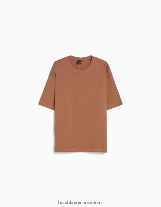 Bershka bărbați tricou supradimensionat cu maneca scurta portocaliu închis Z86D2664 îmbrăcăminte