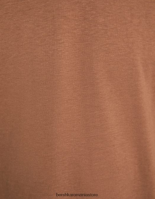 Bershka bărbați tricou supradimensionat cu maneca scurta portocaliu închis Z86D2664 îmbrăcăminte