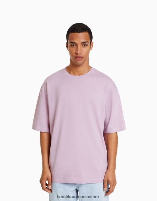 Bershka bărbați tricou supradimensionat cu maneca scurta violet Z86D2661 îmbrăcăminte