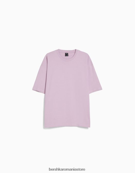 Bershka bărbați tricou supradimensionat cu maneca scurta violet Z86D2661 îmbrăcăminte