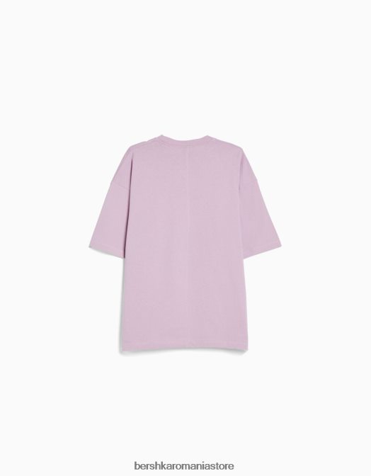 Bershka bărbați tricou supradimensionat cu maneca scurta violet Z86D2661 îmbrăcăminte