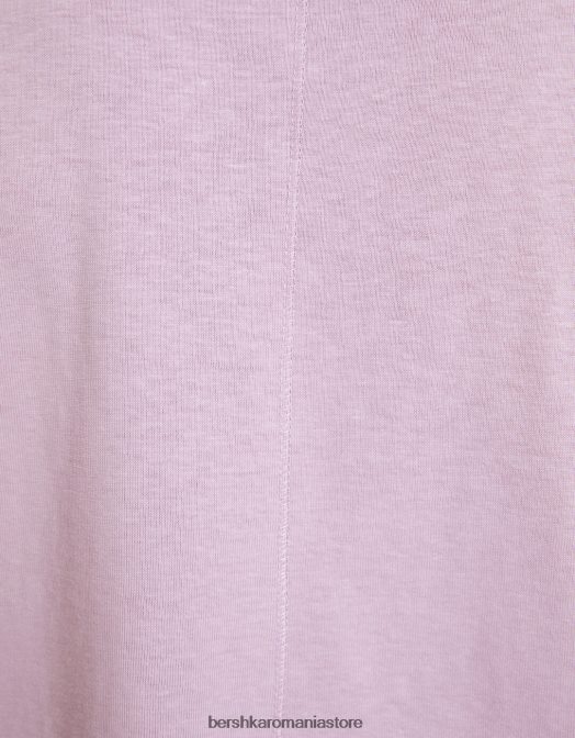 Bershka bărbați tricou supradimensionat cu maneca scurta violet Z86D2661 îmbrăcăminte