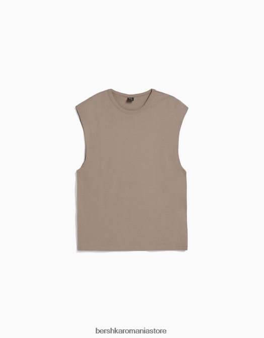 Bershka bărbați tricou supradimensionat fără mâneci gri Z86D2810 îmbrăcăminte