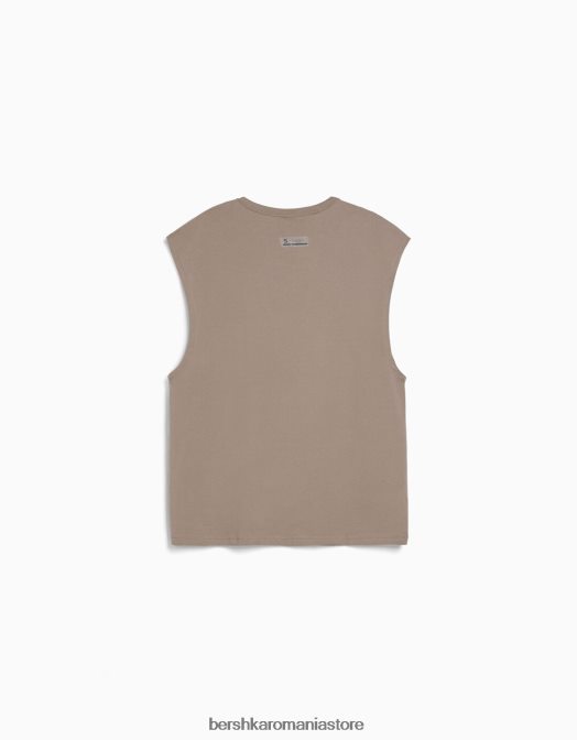 Bershka bărbați tricou supradimensionat fără mâneci gri Z86D2810 îmbrăcăminte