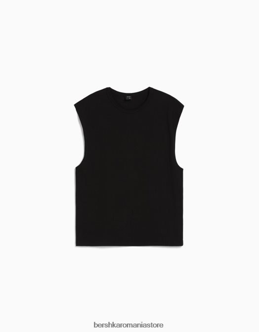 Bershka bărbați tricou supradimensionat fără mâneci negru Z86D2809 îmbrăcăminte