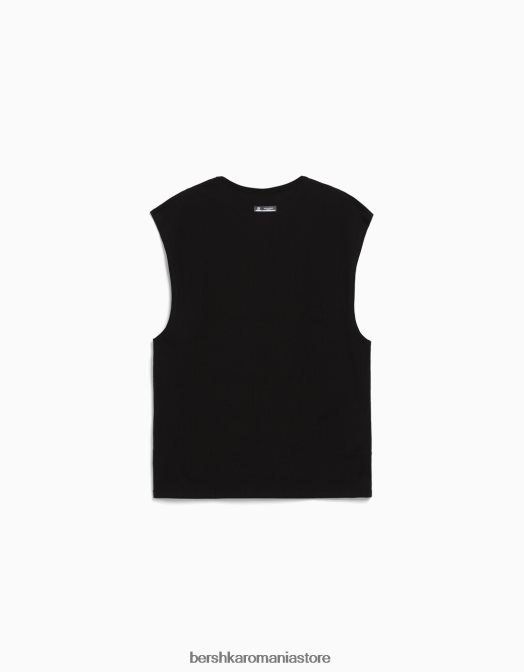 Bershka bărbați tricou supradimensionat fără mâneci negru Z86D2809 îmbrăcăminte