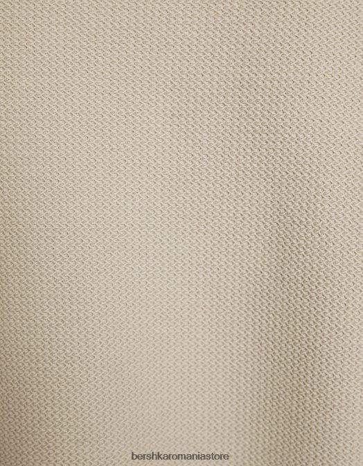 Bershka bărbați tricou texturat cu maneca scurta cămilă Z86D2772 îmbrăcăminte