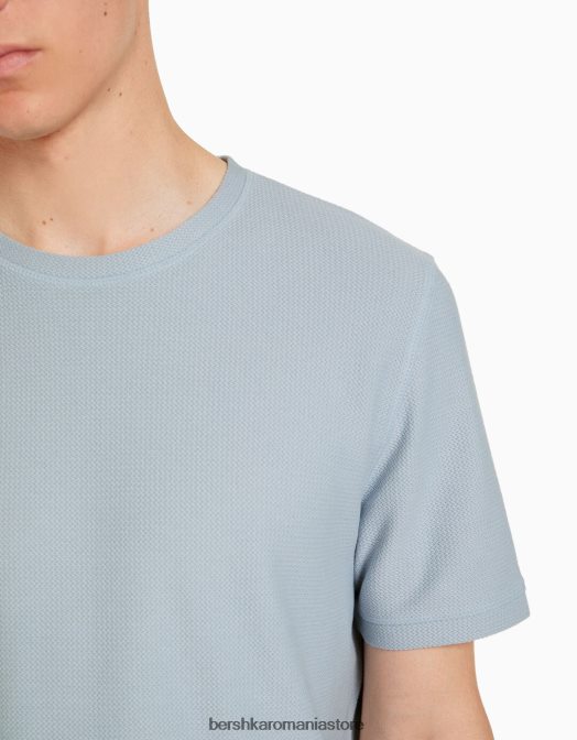 Bershka bărbați tricou texturat cu maneca scurta exclusiv Z86D2624 îmbrăcăminte