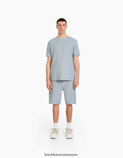 Bershka bărbați tricou texturat cu maneca scurta exclusiv Z86D2624 îmbrăcăminte