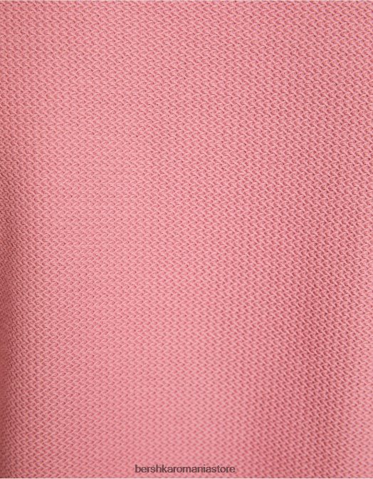 Bershka bărbați tricou texturat cu maneca scurta roz Z86D2774 îmbrăcăminte