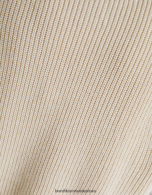 Bershka bărbați vestă din tricot cu decolteu în V nisip Z86D2998 îmbrăcăminte