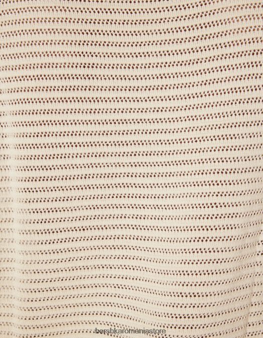 Bershka bărbați vestă din tricot plasă cremă Z86D3002 îmbrăcăminte