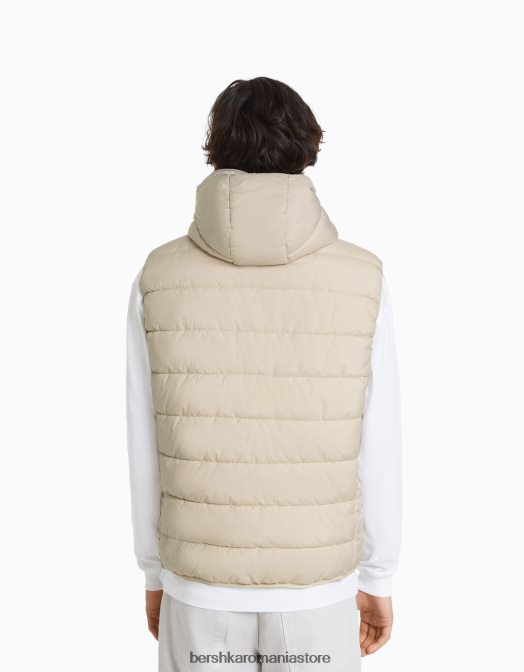 Bershka bărbați vestă matlasată cu glugă exclusiv Z86D3039 îmbrăcăminte