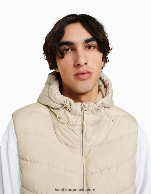 Bershka bărbați vestă matlasată cu glugă exclusiv Z86D3039 îmbrăcăminte