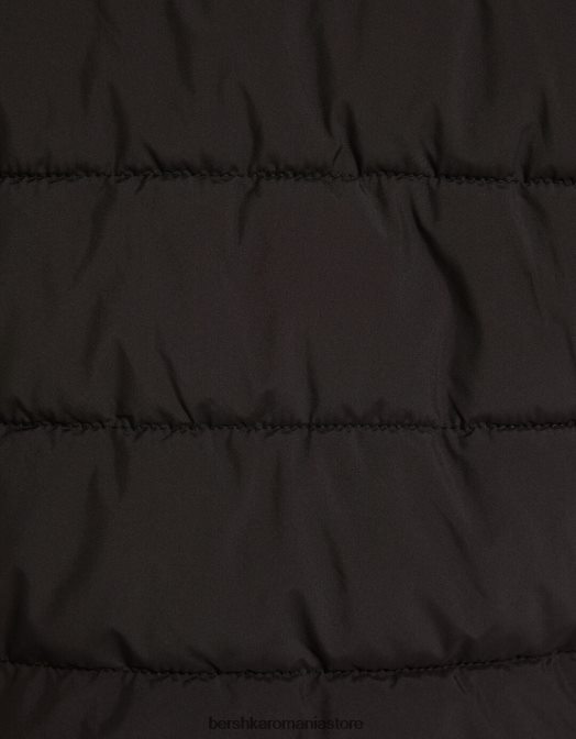 Bershka bărbați vestă matlasată cu glugă negru Z86D3040 îmbrăcăminte