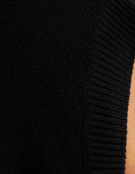 Bershka bărbați vestă tricotată cu glugă negru Z86D3012 îmbrăcăminte