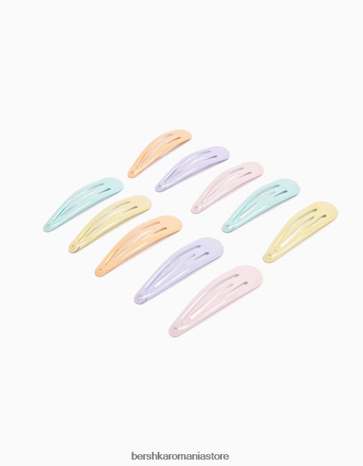 Bershka femei Pachet de 10 cleme colorate nu spăla Z86D2574 accesorii