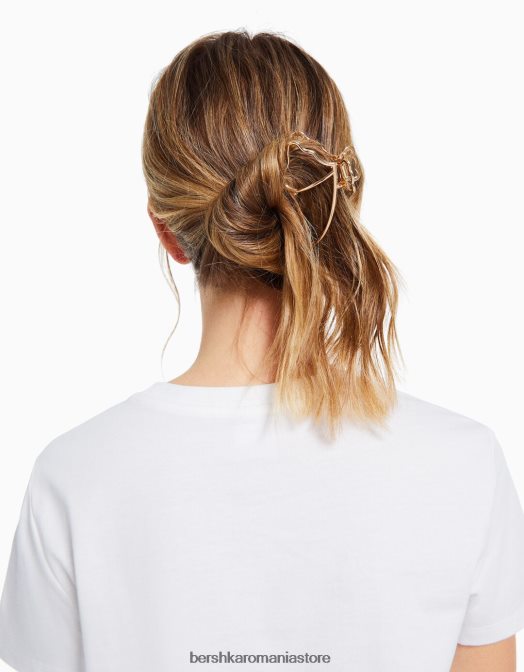 Bershka femei agrafă de păr metal fluture auriu aur Z86D2561 accesorii
