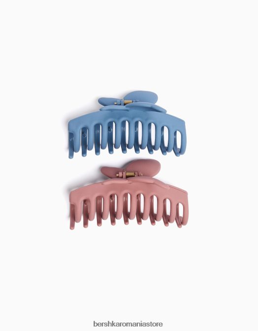 Bershka femei set 2 agrafe cauciucate cu detaliu albastru deschis Z86D2572 accesorii