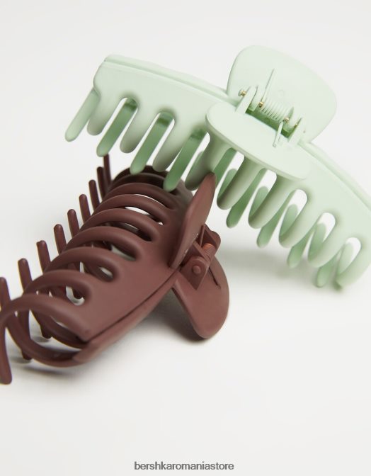 Bershka femei set de 2 agrafe colorate maro Z86D2564 accesorii