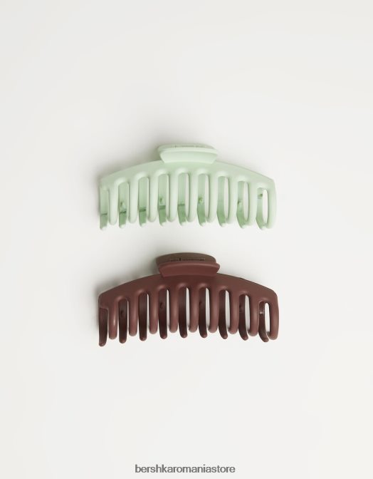 Bershka femei set de 2 agrafe colorate maro Z86D2564 accesorii