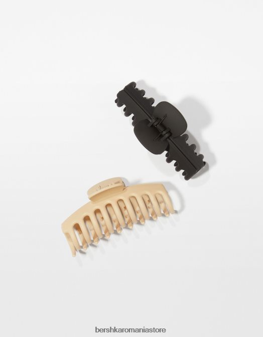 Bershka femei set de 2 agrafe colorate nisip Z86D2566 accesorii