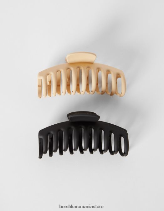 Bershka femei set de 2 agrafe colorate nisip Z86D2566 accesorii