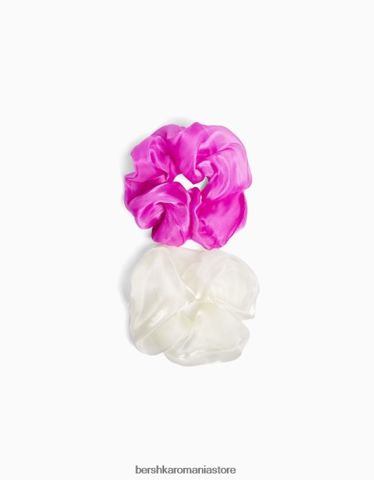 Bershka femei set de 2 scrunchie din organza violet Z86D2575 accesorii