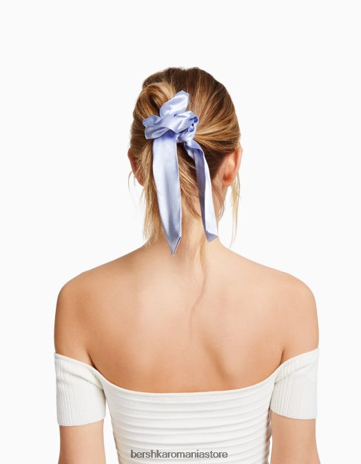 Bershka femei set de 3 scrunchies cu fundita din satin roz Z86D2578 accesorii