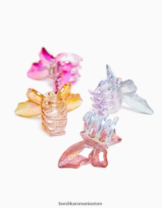 Bershka femei set de 4 agrafe de par fluture colorate violet Z86D2573 accesorii