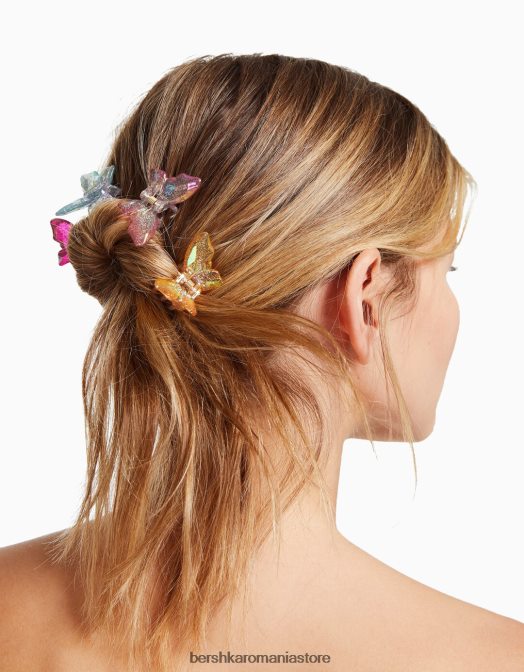 Bershka femei set de 4 agrafe de par fluture colorate violet Z86D2573 accesorii