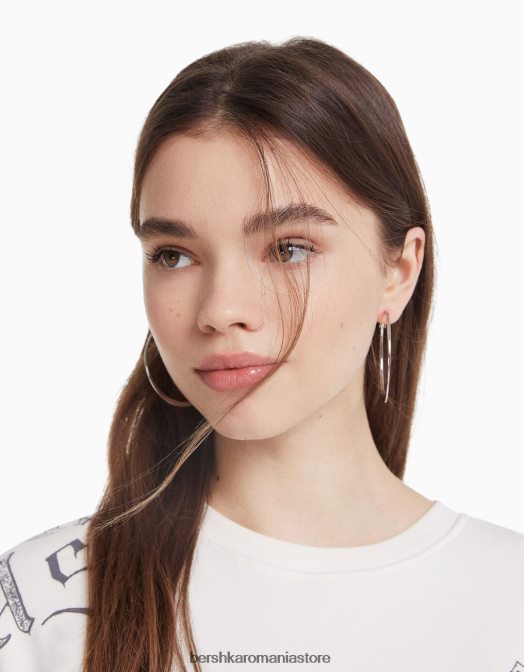 Bershka femei Pachet de 3 cercei cerc argint Z86D2484 accesorii