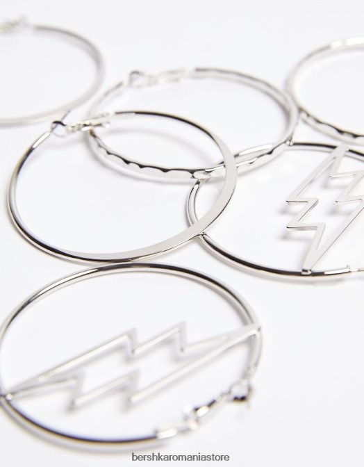 Bershka femei Pachet de 3 cercei cerc argint Z86D2484 accesorii