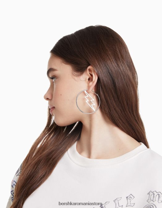 Bershka femei Pachet de 3 cercei cerc argint Z86D2484 accesorii