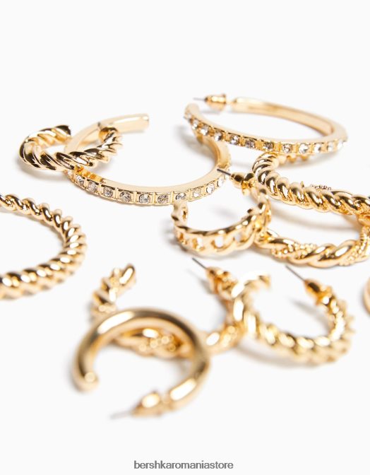 Bershka femei Pachet de 6 cercei cerc aur Z86D2509 accesorii