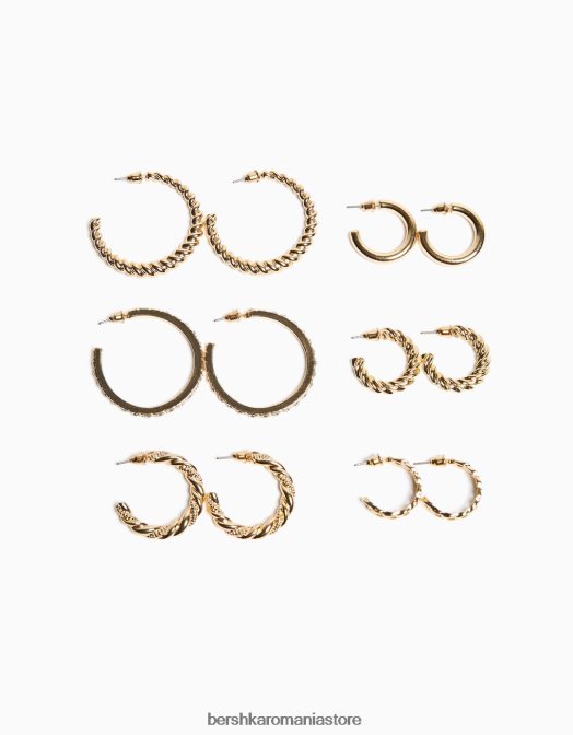 Bershka femei Pachet de 6 cercei cerc aur Z86D2509 accesorii