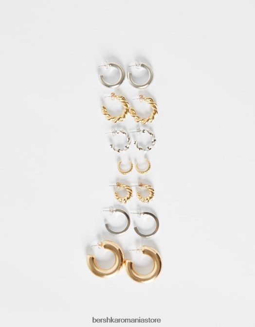 Bershka femei Pachet de 7 cercei cerc aur Z86D4205 accesorii